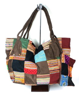 TORBA PATCHWORK B-FAIR DUŻA BRĄZOWA (1 szt.)