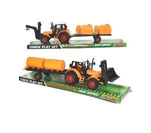 Traktor zabawka z przyczepą na blistrze (2 szt.)